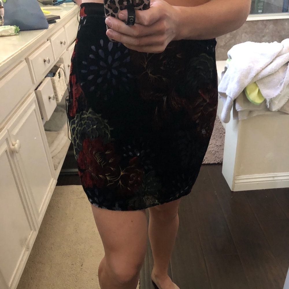 M Fredrick velvet mini skirt